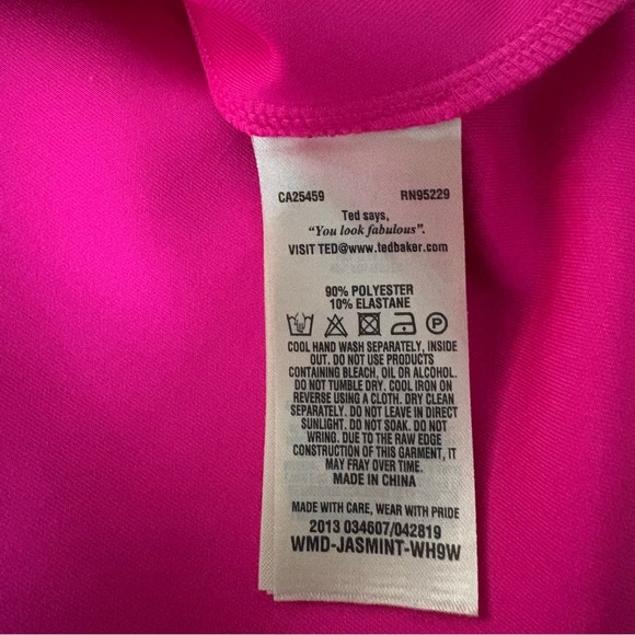 Ted Baker London Fresh Start Swing Mini Dress Pink Scalloped Hem, Sz US 6 - Picture 13 of 15